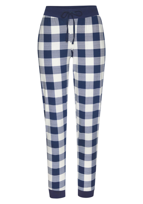 Bild: Pyjamahose von Vivance Dreams by Lascana: Pyjamahose von Vivance Dreams mit Alloverprint und bequemem, farblich abgesetztem unifarbenen Tunnelzugbund. Elastische Rippbündchen an den Beinen. Angenehme Baumwollqualität.
