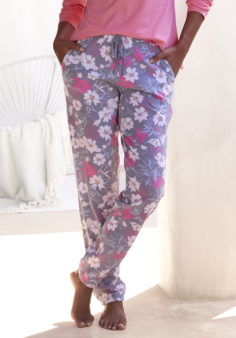 Bild: Pyjamahose von Vivance Dreams by Lascana: Lange Pyjamahose mit Alloverprint von Vivance Dreams. Mit Gummizugbund. Seitliche Eingrifftaschen. Legere Passform. Trageangenehme Baumwollqualität.