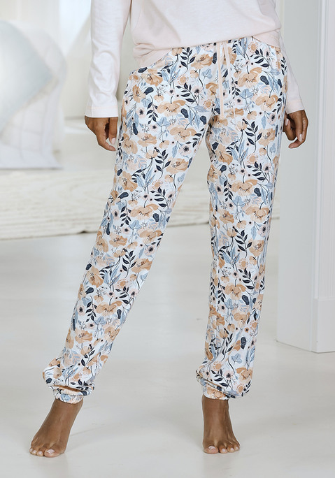Bild: Pyjamahose von Vivance Dreams by Lascana: Allover gemusterte Pyjamahose von Vivance Dreams. Elastischer Tunnelzugbund. Bündchen an den Beinenden. Seitliche Eingrifftaschen. Trageangenehmer Baumwoll-Viskose-Mix.