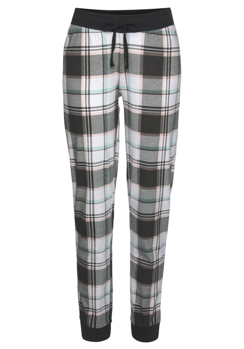 Bild: Pyjamahose von Vivance Dreams by Lascana: Pyjamahose von Vivance Dreams mit Alloverprint und bequemem, farblich abgesetztem unifarbenen Tunnelzugbund. Elastische Rippbündchen an den Beinen. Angenehme Baumwollqualität.