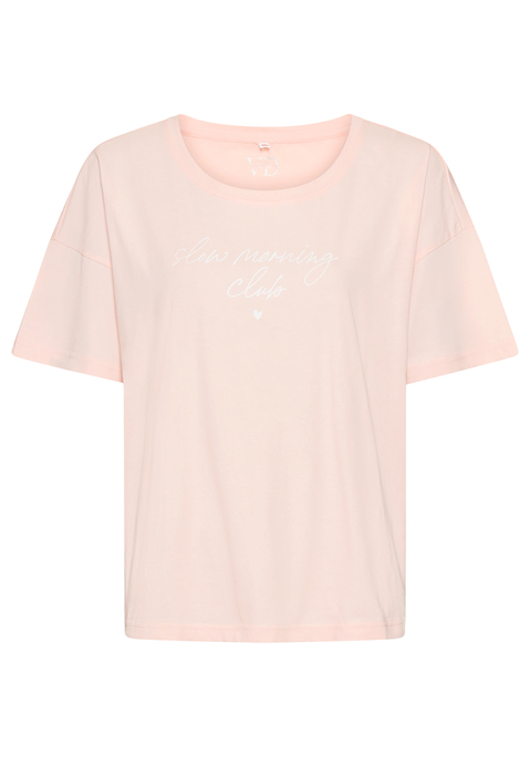 Bild: Pyjamaoberteil von Vivance Dreams by Lascana: Süßes T-Shirt von Vivance Dreams mit Rundhalsausschnitt, überschnittenen Schultern und halblangen Ärmeln. Front-Print. Lockere Passform. Aus reiner Baumwolle.