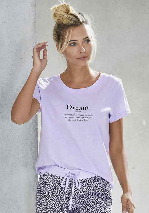 Bild: Pyjamaoberteil von Vivance Dreams by Lascana: Schlafshirt mit Rundhalsausschnitt und Rippbündchen in angenehmer Baumwollqualität.
