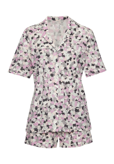 Bild: Shorty von Vivance Dreams by Lascana: Klassisch geschnittener kurzer Pyjama von Vivance Dreams mit Reverskragen, aufgesetzter Brusttasche und durchgehender Knopfleiste. Shorts mit seitlichen Eingrifftaschen und Tunnelzugbund. Angenehme Qualität.