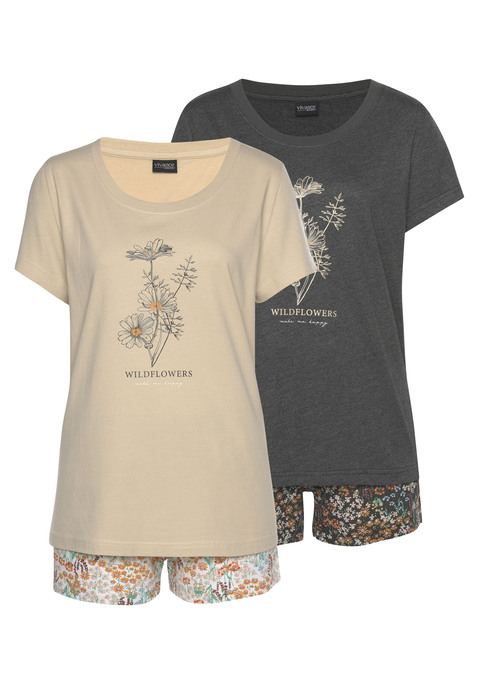 Bild: Shorty von Vivance Dreams by Lascana: Shorty. Oberteil aus 50% Baumwolle, 50% Polyester. Unterteil aus 100% Baumwolle. Mit jedem Kauf eines Artikels aus Cotton made in Africa untestützt Du die Initiative