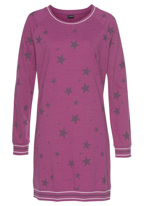 Bild: Sleepshirt von Vivance Dreams by Lascana: WB#OT4-9SD8012021-VD Sternedruck