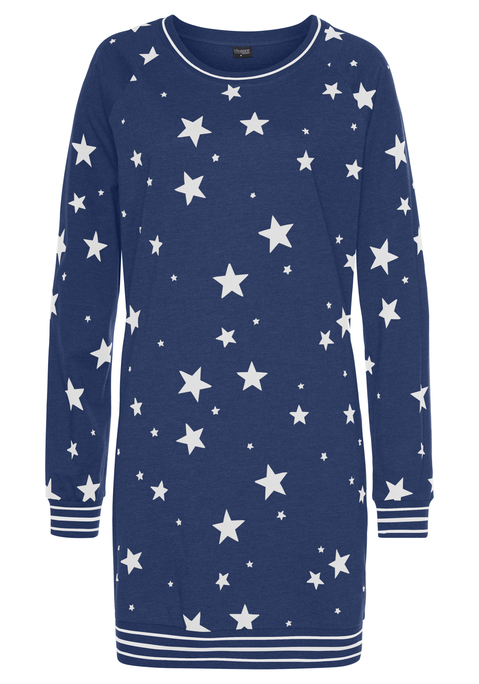 Bild: Sleepshirt von Vivance Dreams by Lascana: WB#OT4-9SD8012021-VD Sternedruck