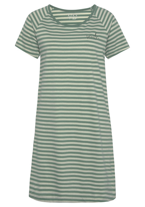 Bild: Sleepshirt von Vivance Dreams by Lascana: Bigshirt von Vivance Dreams. Mit Streifenmuster und dezenter Wording-Stickerei. Bequemer Schnitt mit kurzen Raglanärmeln und Rundhalsausschnitt. Weiche Single-Jersey-Qualität aus Baumwolle.