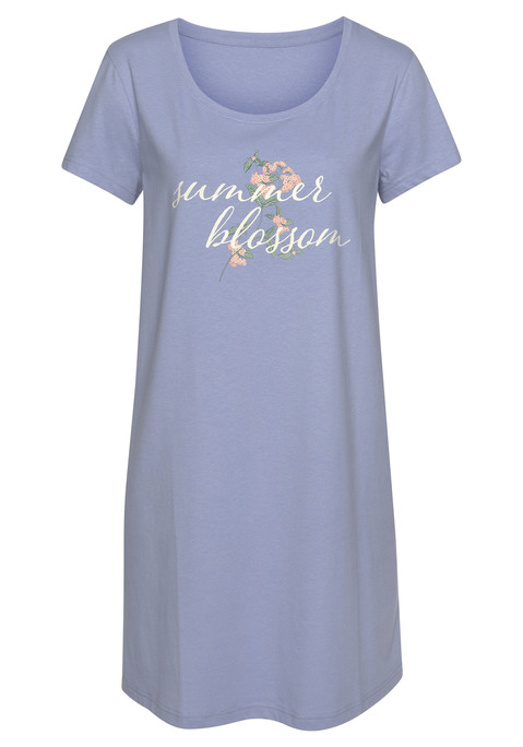 Bild: Sleepshirt von Vivance Dreams by Lascana: Bigshirt mit floralem Frontdruck aus  weicher Single Jersey-Qualität aus 60% Baumwolle, 40% Polyester. Mit jedem Kauf eines Artikels aus Cotton made in Africa untestützt Du die Initiative.