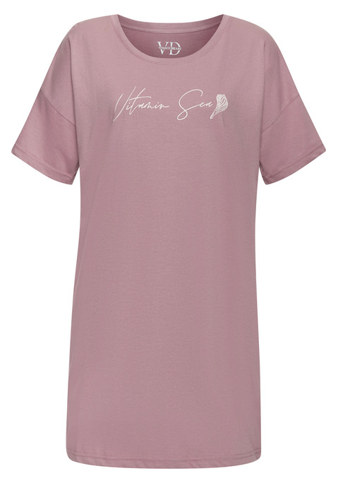 Bild: Sleepshirt von Vivance Dreams by Lascana: Bigshirt von Vivance Dreams. Schriftzugprint vorn. Rundhalsausschnitt. Kurze Ärmel. Trageangenehmer Jersey.