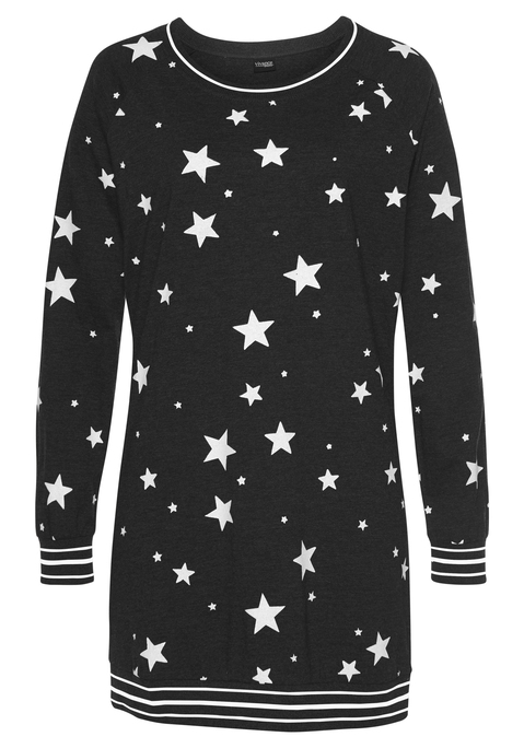 Bild: Sleepshirt von Vivance Dreams by Lascana: WB#OT4-9SD8012021-VD Sternedruck
