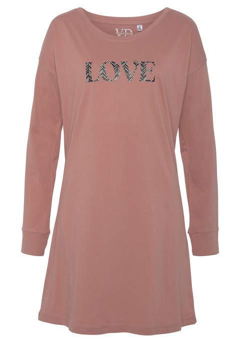 Bild: Nachthemd von Vivance Dreams: Nachthemd mit langen Ärmeln und Frontprint. Angenehme Qualität aus 100% Baumwolle..