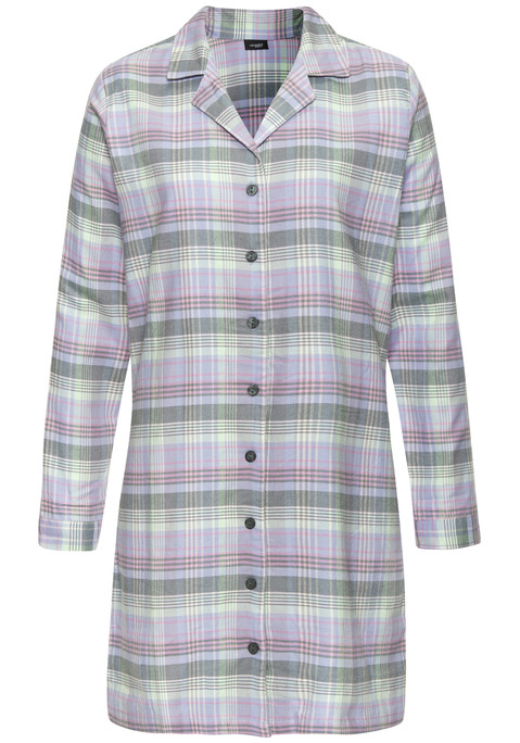 Bild: Nachthemd von Vivance Dreams: Klassisches Flanellnachthemd von Vivance Dreams mit Reverskragen und durchgehender Knopfleiste. Weiche Qualität aus Baumwolle.