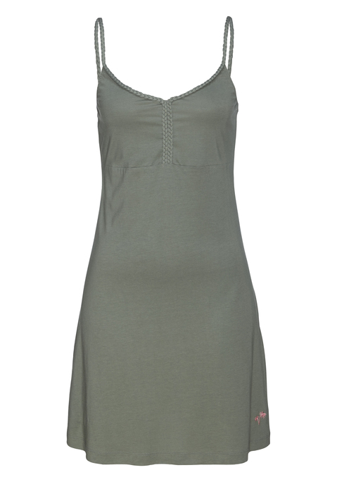 Bild: Negligé von Vivance Dreams: Hübsches Negligé von Vivance Dreams. Braids als Träger und an der vorderen Mitte als Besonderheit. Mit horizontaler Teilungsnaht entlang der Taille.  Single-Jersey-Qualität aus Baumwoll-Viskosemix.