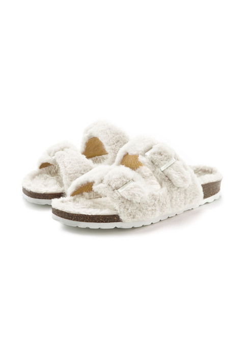 Bild: Pantolette von Vivance Dreams: Kuschel-Pantolette mit Kunstfell und Korkfußbett von LASCANA. Made in Spain. Obermaterial, Futter, Decksohle und Laufsohle aus Synthetik.