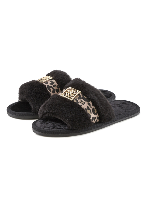 Bild: Pantolette von Vivance Dreams: Hausschuhe mit Applikation VEGAN von VIVANCE. Obermaterial, Futter und Decksohle aus Textil. Laufsohle aus Synthetik.