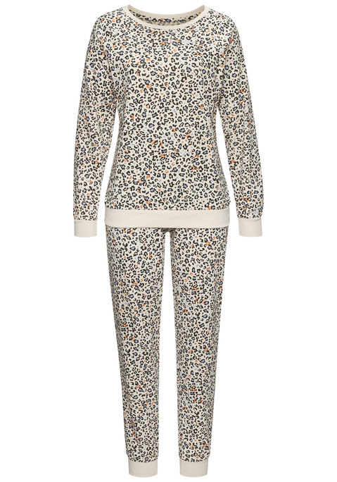 Bild: Pyjama von Vivance Dreams: Bequemer Pyjama von Vivance Dreams mit Animalprint. Longsleeve mit Rundaglanärmel und Rippbündchen für höchsten Tragekomfort. Lange Hose mit Seitentaschen, Rippbündchen und elastischer Taille für optimalen Sitz. Aus trageangenehmer Baumwolle.
