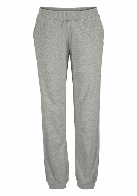 Bild: Pyjama von Vivance Dreams by Lascana: Langarmshirt mit Kontrastpaspel am V-Ausschnitt und schönem Frontdruck links. Lange Hose mit elastischem Rippbund, seitlichen Eingrifftaschen und Rippbündchen an den Beinabschlüssen. Weiche Qualität aus 100% Baumwolle.Melange Hose aus 90% Baumwolle, 10% Polyester.