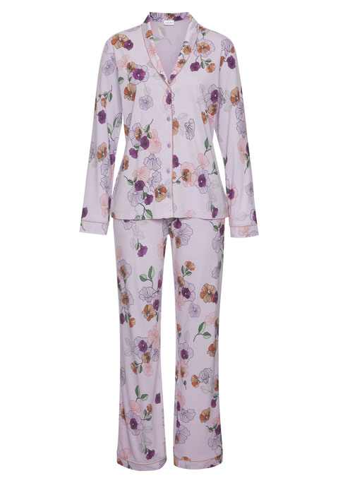 VIVANCE DREAMS Damen Pyjama flieder geblümt Gr.32/34