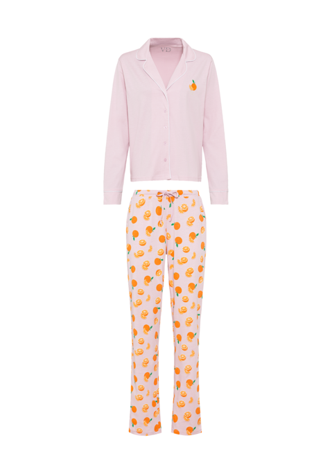 Bild: Pyjama von Vivance Dreams: Klassischer Pyjama mit Reverskragen, durchgehender Knopfleiste und süßem Frontprint auf der Brust. Hose mit allover Print, seitlichen Eingriffstaschen und Tunnelzugbund. Angenehme Baumwollqualität.