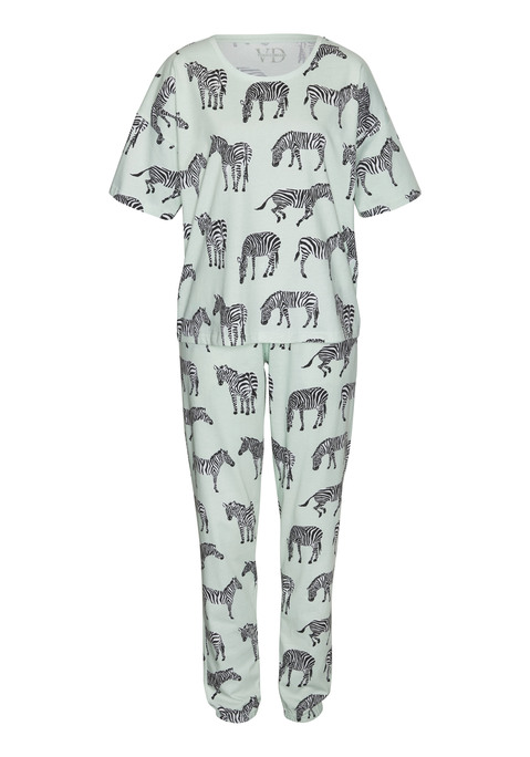VIVANCE DREAMS Damen Pyjama mint-gemustert Gr.32/34