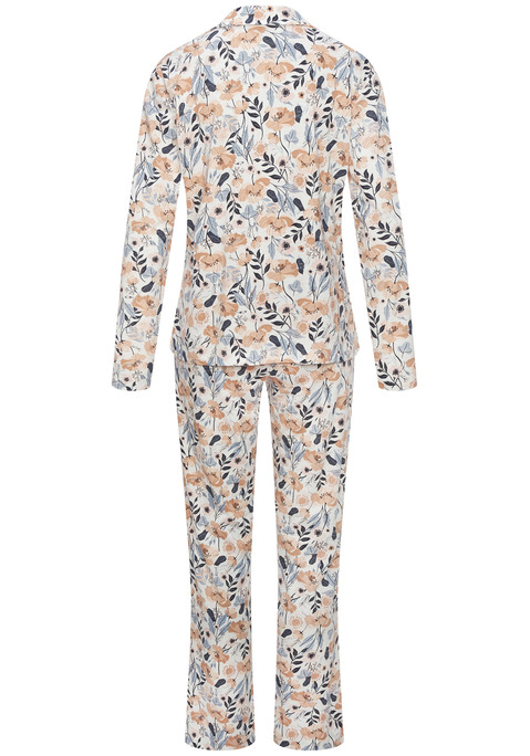 Bild: Pyjama von Vivance Dreams: Klassischer Pyjama mit Alloverprint von Vivance Dreams. Langarmshirt mit Reverskragen, durchgehender Knopfleiste und aufgesetzter Brusttasche. Lange Hose mit elastischem Kordelzugbund und Eingrifftaschen. Angenehm weiche Qualität aus einer Baumwoll-Viskosemischung.
