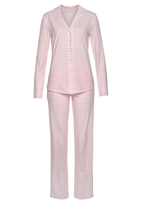 VIVANCE DREAMS Damen Pyjama rosa-weiß Gr.32/34