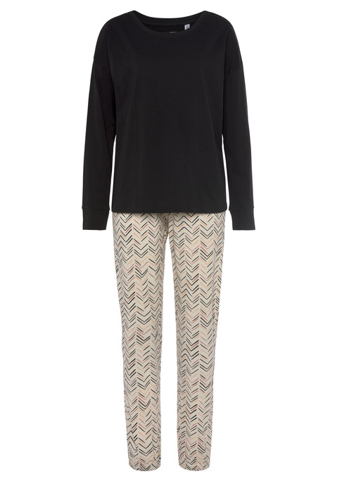 Bild: Pyjama von Vivance Dreams: Pyjama mit allover Print und Gummibund mit Tunnelzug. Angenehme Qualität aus 100% Baumwolle.