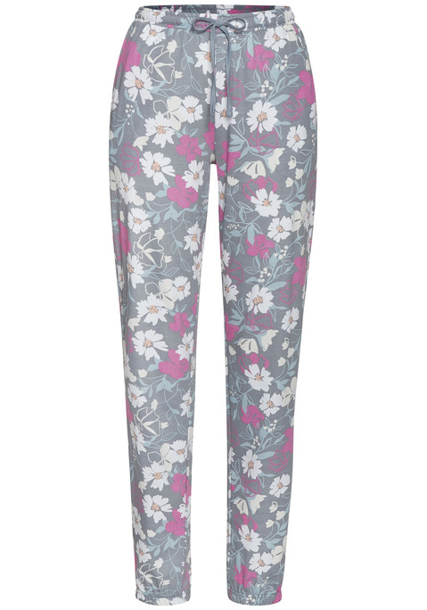 VIVANCE DREAMS Pyjamahose Damen grau-rosa-geblümt Gr.40/42