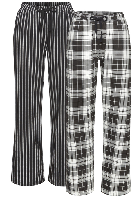 Bild: Pyjamahose von Vivance Dreams: Pyjamahosen im Doppelpack von Vivance Dreams. Allover gemustert. Weites Bein. Elastischer Tunnelzugbund. Single Jersey Qualität aus Baumwolle.
