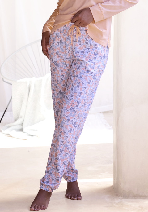 Bild: Pyjamahose von Vivance Dreams: Lange Pyjamahose mit Alloverprint von Vivance Dreams. Mit Gummizugbund. Seitliche Eingrifftaschen. Legere Passform. Trageangenehme Baumwollqualität.