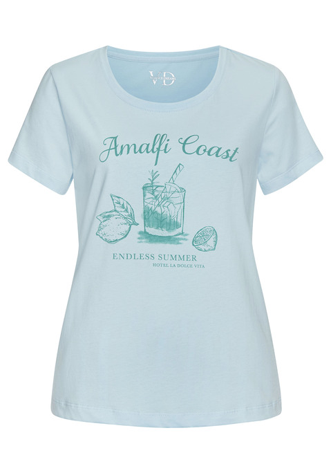 Bild: Pyjamaoberteil von Vivance Dreams: Schlafshirt von Vivance Dreams. Mit Rundhalsausschnitt und Motivprint vorn. Trageangenehme Baumwollqualität.