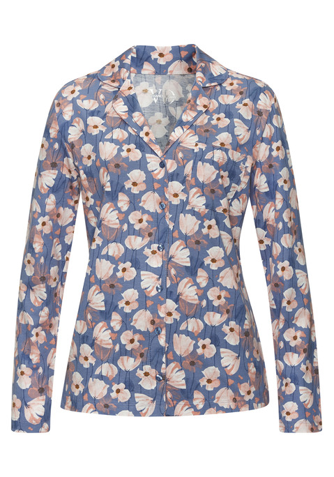 Bild: Pyjamaoberteil von Vivance Dreams: Klassisches Pyjamaoberteil von Vivance Dreams im Streifen-Look. Reverskragen und aufgesetzte Brusttasche. Durchgehende Knopfleiste für mehr Komfort. Angenehme Baumwoll-Viskose-Qualität.