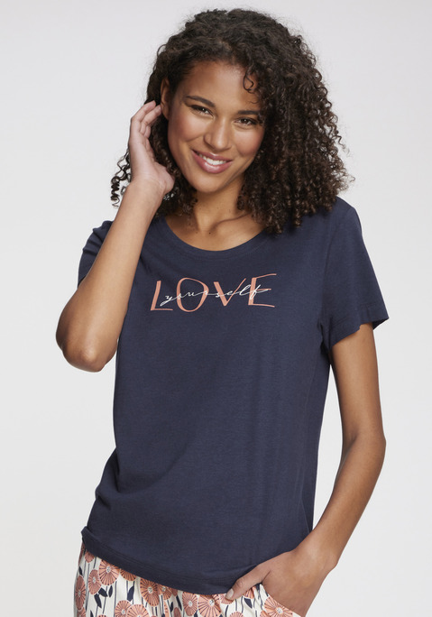 Bild: Pyjamaoberteil von Vivance Dreams: Bequemes T-Shirt von Vivance Dreams mit schönem Frontprint. Modischer Stil mit Rundhalsausschnitt. Baumwoll-Viskosequalität.