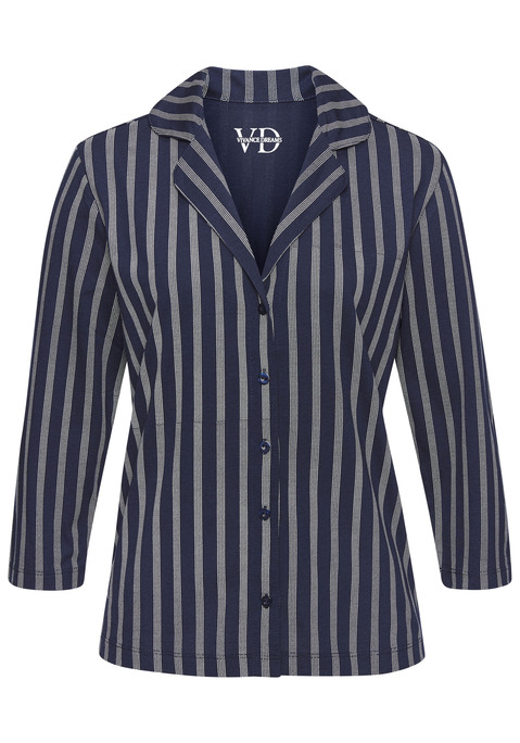 Bild: Pyjamaoberteil von Vivance Dreams: Schlaf-Shirt von Vivance Dreams. Mit 3/4-Ärmeln, Reverskragen und durchgehender Knopfleiste. Aus angenehmer Baumwoll-Viskosequalität.