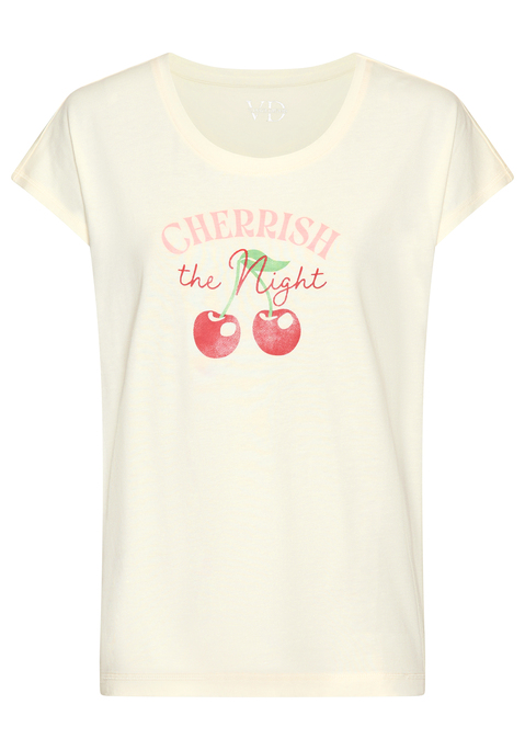 Bild: Pyjamaoberteil von Vivance Dreams: T-Shirt von Vivance Dreams mit süßem Print vorn. Angeschnittene kurze Ärmel. Rundhalsausschnitt. Lockere Passform. Trageangenehme Single-Jersey-Qualität.