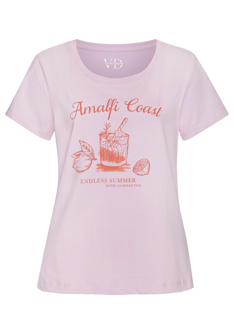 Bild: Pyjamaoberteil von Vivance Dreams: Schlafshirt von Vivance Dreams. Mit Rundhalsausschnitt und Motivprint vorn. Trageangenehme Baumwollqualität.