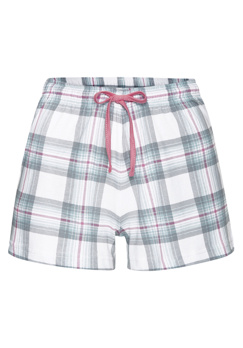 Bild: Pyjamashorts von Vivance Dreams: Schlafshorts von Vivance Dreams. Allovermuster. Elastischer Tunnelzugbund mit kontrastfarbener Kordel. Trageangenehme Baumwolle.