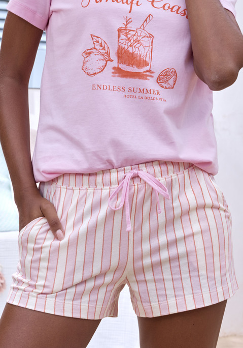 Bild: Pyjamashorts von Vivance Dreams: Schlafshorts von Vivance Dreams. . Mit zartem Streifenmuster, elastischem Tunnelzugbund und seitlichen Eingrifftaschen. Trageangenehme Baumwollqualität.