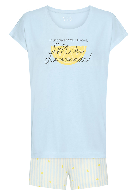 Bild: Shorty von Vivance Dreams: Shorty-Pyjama von Vivance Dreams mit Front-Print. Rundhalsausschnitt mit süßem Druck. Kurze Hose mit elastischem Bund, Bindeband und Eingriffstaschen. Single Jersey Qualität aus Baumwollmischung.