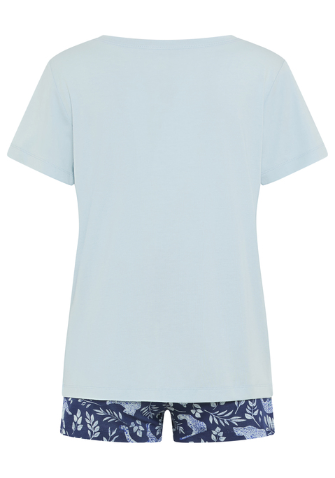 Bild: Shorty von Vivance Dreams: Entspannter Shorty von Vivance Dreams. T-Shirt mit Rundhalsausschnitt und kurze Schlafhose mit Gummizugbund und Bindeband. Praktische Eingrifftaschen. Single-Jersey-Qualität aus einer Mischung aus Baumwolle und Viskose.