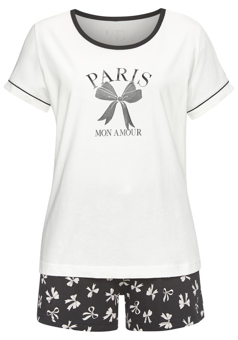 Bild: Shorty von Vivance Dreams: Verspielt gestalteter Shorty von Vivance Dreams. T-Shirt mit großem Print vorn. Rundhalsausschnitt, Kontrastdetails. Shorts mit Alloverprint. Elastischer Tunnelzugbund. Seitliche Eingrifftaschen. Trageangenehme Baumwollqualität.