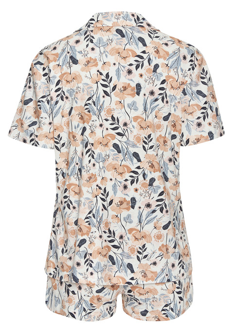 Bild: Shorty von Vivance Dreams: Shorty in klassischem Stil von Vivance Dreams. Mit Alloverprint. Kurzärmeliges Oberteil mit Reverskragen, durchgehender Knopfleiste und aufgesetzter Brusttasche. Shorts mit elastischem Tunnelzugbund. Trageangenehmer Baumwoll-Viskose-Mix.