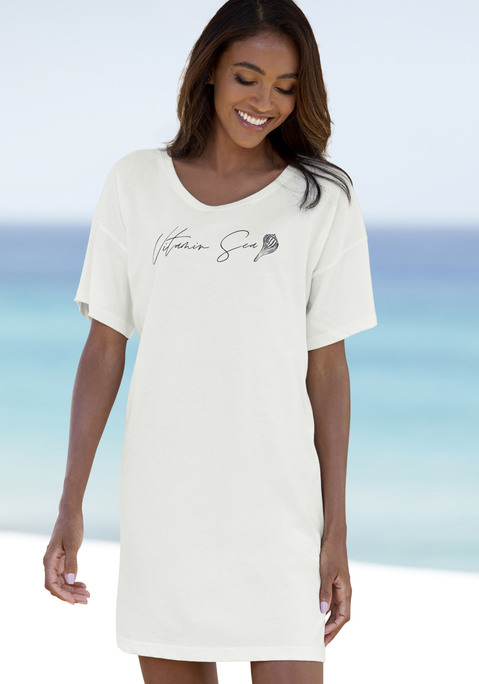 Bild: Sleepshirt von Vivance Dreams: Bigshirt von Vivance Dreams. Schriftzugprint vorn. Rundhalsausschnitt. Kurze Ärmel. Trageangenehmer Jersey.