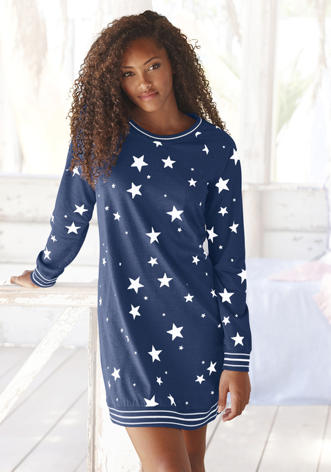 Bild: Sleepshirt von Vivance Dreams: WB#OT4-9SD8012021-VD Sternedruck