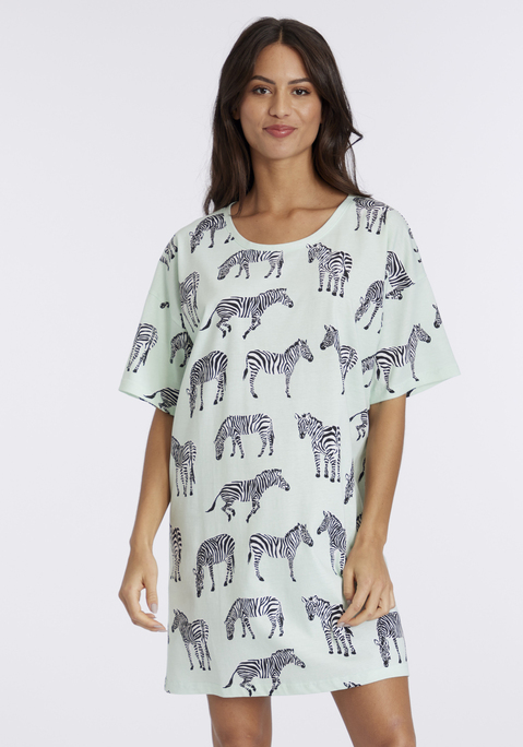 Bild: Sleepshirt von Vivance Dreams: Bequemes Bigshirt von Vivance Dreams mit Allover-Animalprint. Rundhalsausschnitt und überschnittene Schulternähte. Bequeme Passform. Angenehm weicher, pflegeleichter Baumwoll-Mix-Jersey aus 60% Baumwolle, 40% Polyester.
