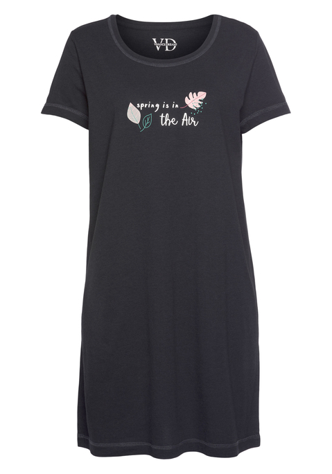 Bild: Sleepshirt von Vivance Dreams: Bigshirt von Vivance Dreams. Mit kurzen Ärmeln, Rundhalsausschnitt und Frontdruck. Weiche Single-Jersey-Qualität aus Baumwoll-Viskosemix.