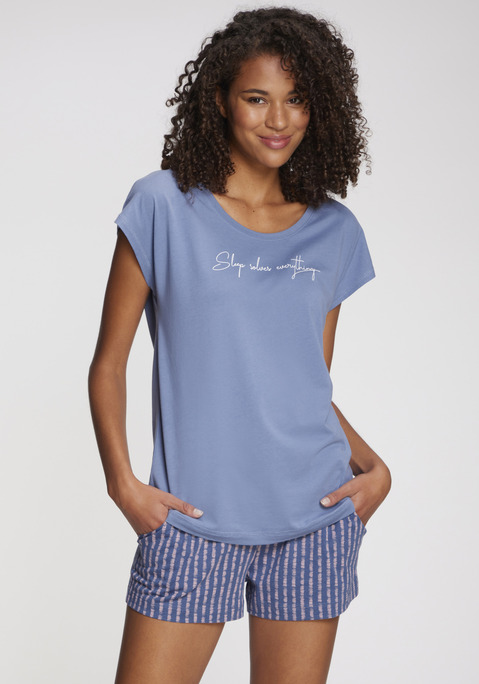 Bild: Pyjamashorts von Vivance Dreams: Feminine Pyjamashorts von Vivance Dreams mit schönem Alloverprint. Praktisch: die Eingrifftaschen und der elastische Gummizugbund mit Bindeband. Aus angenehmer Baumwoll-Viskose-Qualität.