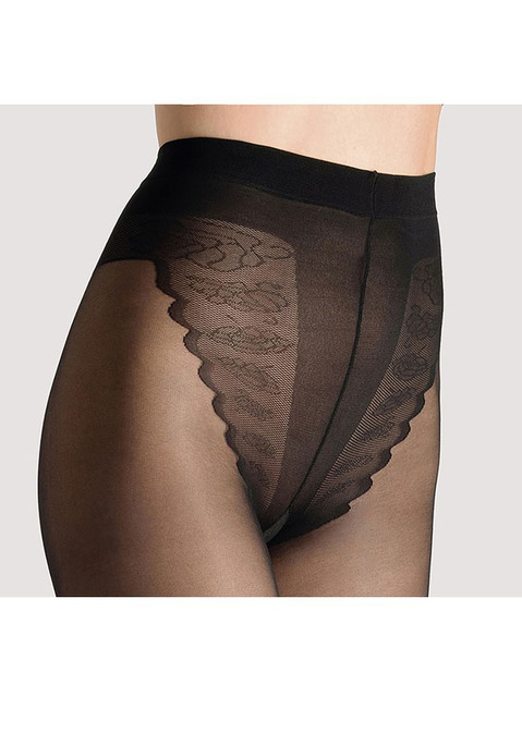 Bild: Feinstrumpfhose von Vivance: Feinstrumpfhose von Vivance mit weichem Bund. Floral gemustertes Höschenteil. Zehenspitze verstärkt für lange Haltbarkeit. Softes, trageangenehmes Material.