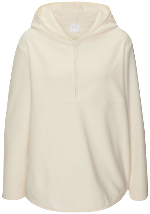 Bild: Fleecepullover von Vivance: Bequem geschnittener unifarbener Hoodie von Vivance mit großer Kapuze und Reißverschluss vorn. Abgerundeter Saum. Vielseitig kombinierbar, für Freizeit und Sport. Weiches, wärmendes Fleece-Material.