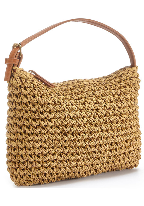 Bild: Handtasche von Vivance: Tasche von VIVANCE. Maße (H/B/T) = 21/28/2m. Material: Aus Bast und Lederimitat.